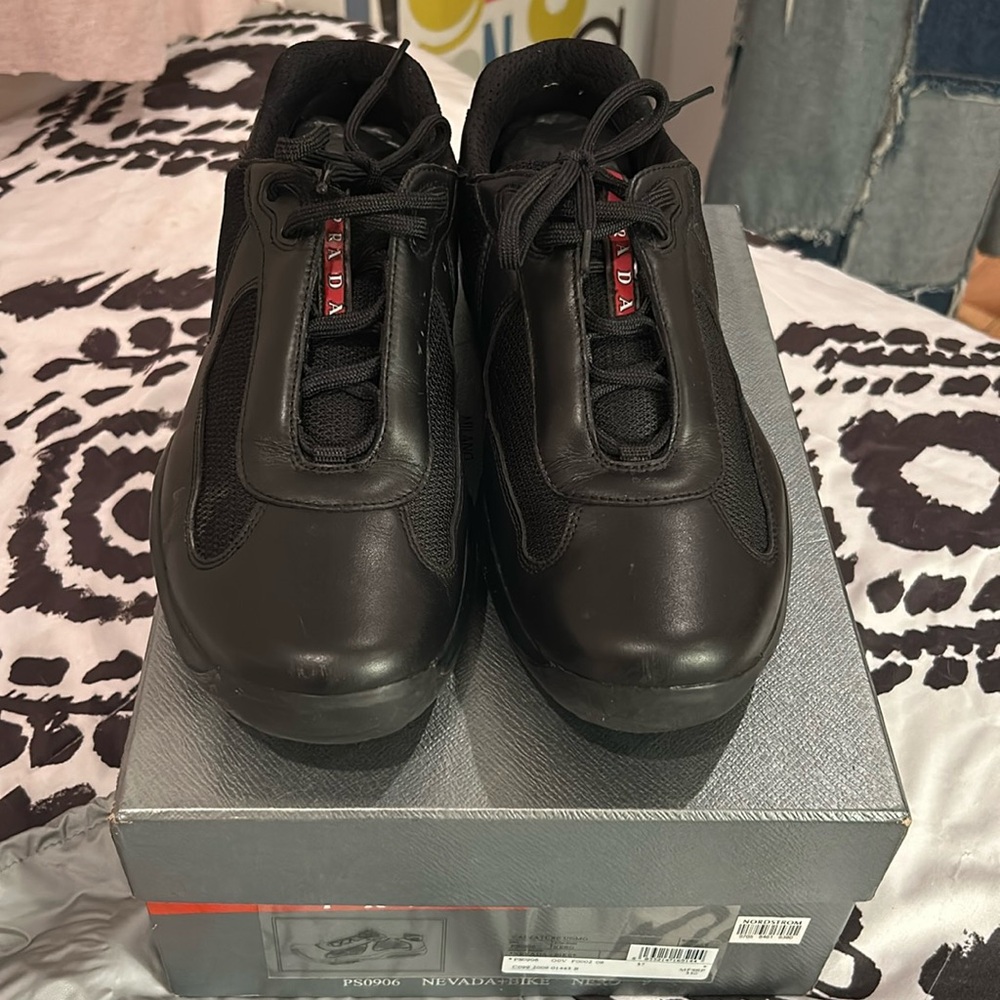 Mens Black PRADA Nevada Bike Trainers